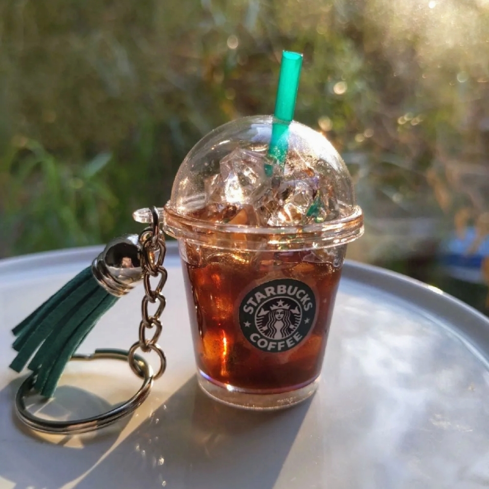 Starbucks Inspired Tumbler Keychain New